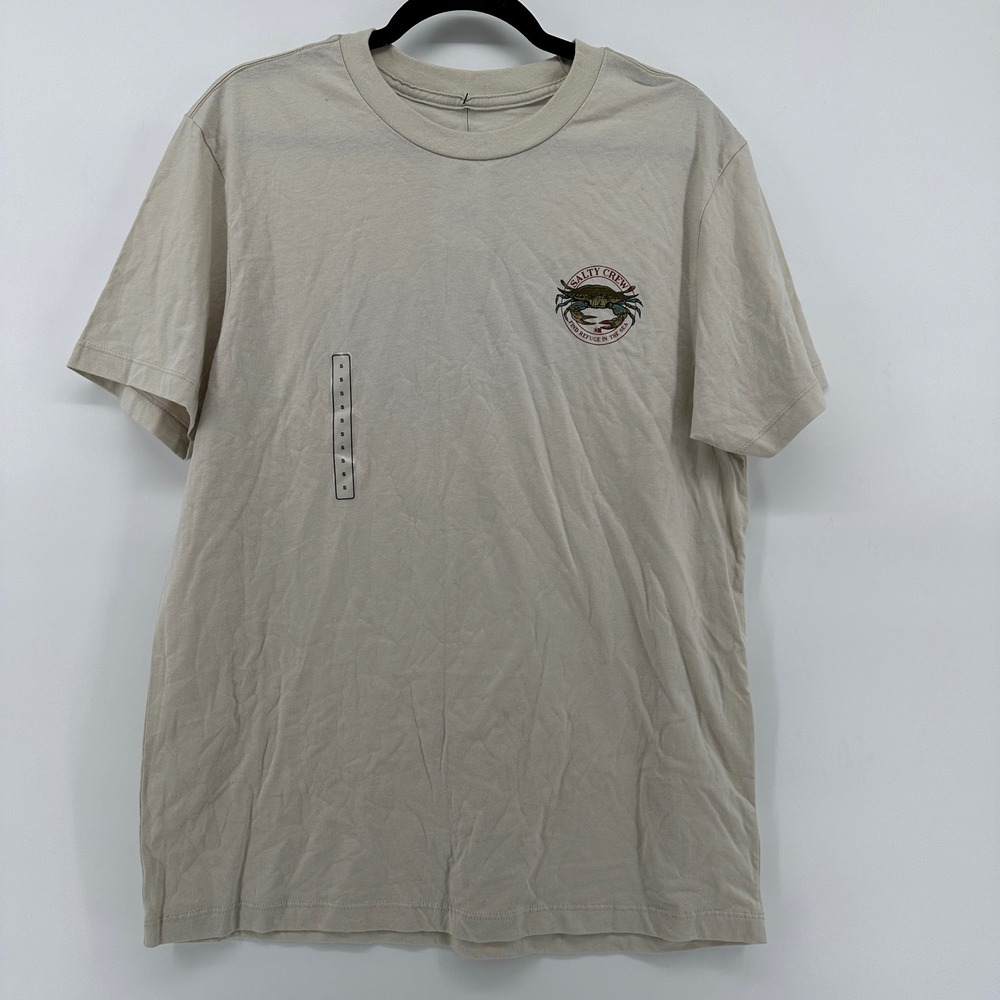 Salty Crew Jimmy SS Tee Bone Mens Small Blue Crab Graphic T-Shirt 20035902